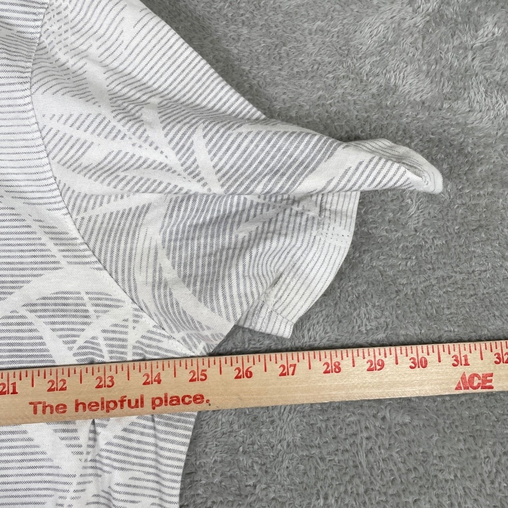 Nat Nast Polo Shirt Mens 2XL White Grey Palm Leaf Striped Coastal Resortwear - Picture 7 of 8